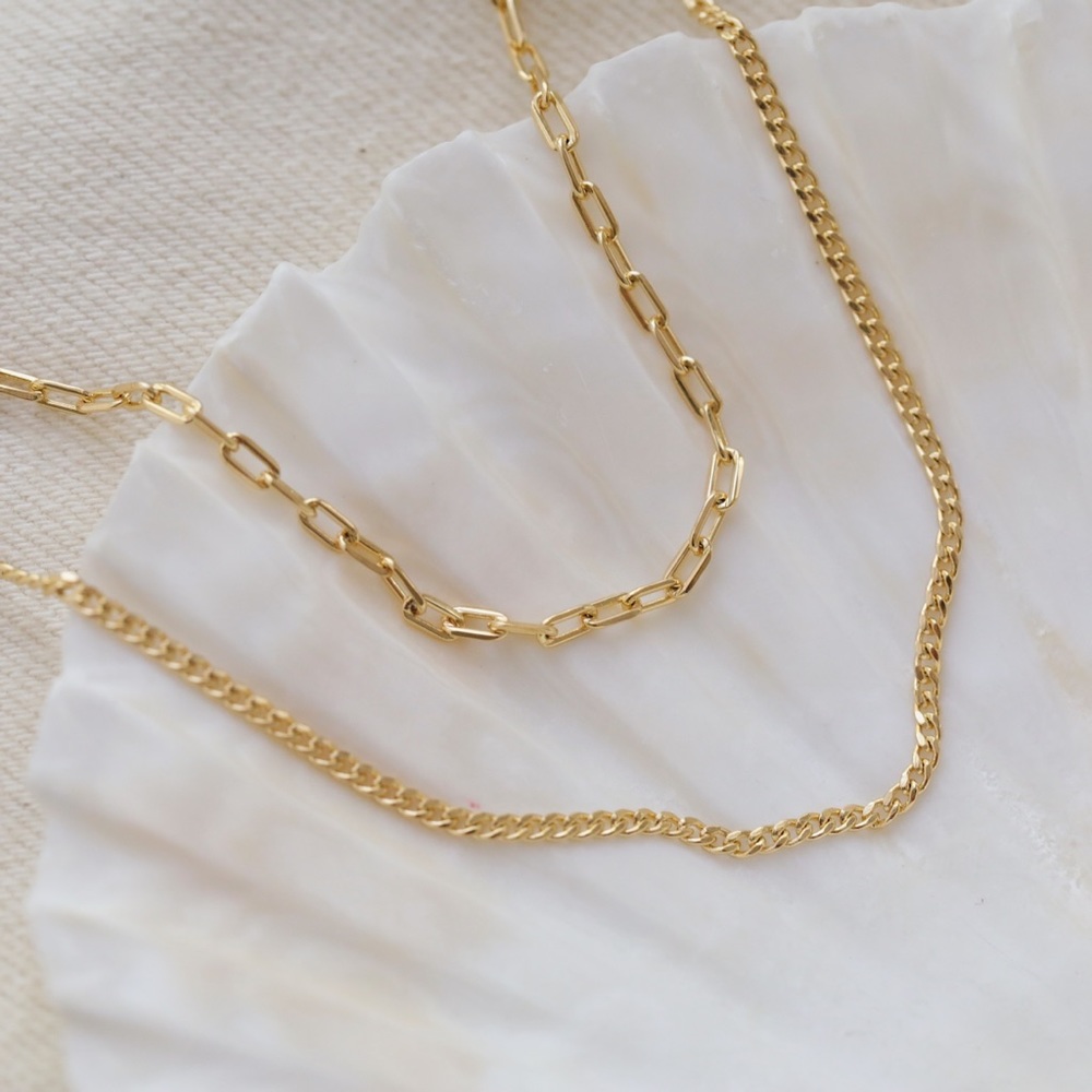 Layered Link Necklace Set | 18k Gold Filled - Picture 8 of 11